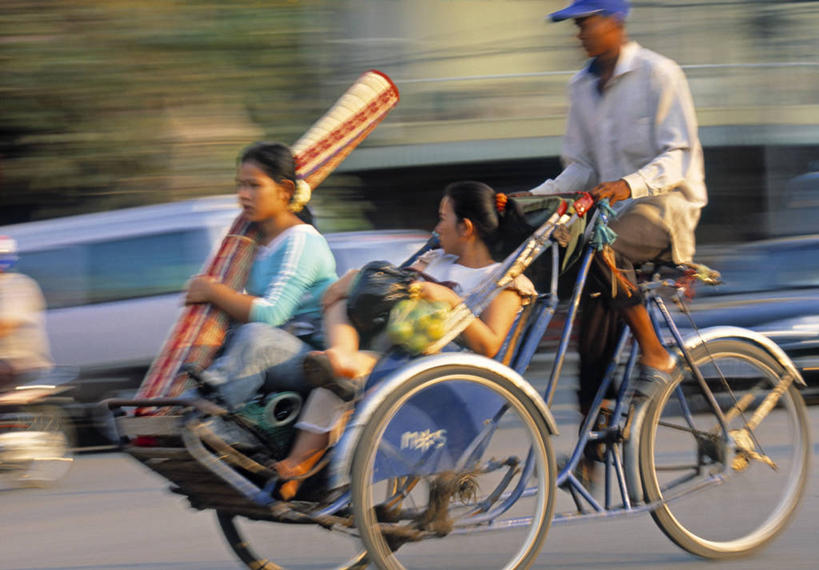 横图,柬埔寨,越南,亚洲,黄包车,摄影,东南亚,彩图,顺化