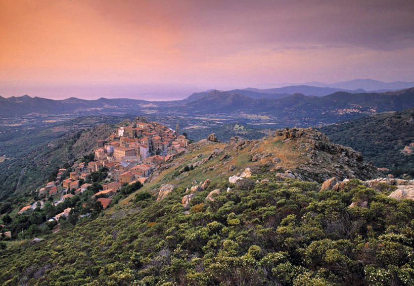 无人,横图,俯视,法国,欧洲,岛,地形,乡村,城镇,古城,摄影,科西嘉,地中海文化,彩图,高角度拍摄