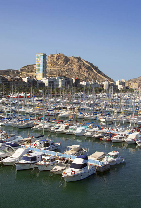 无人,竖图,西班牙,欧洲,摄影,地中海文化,游艇码头,阿利坎特省,彩图,海港,白色海岸