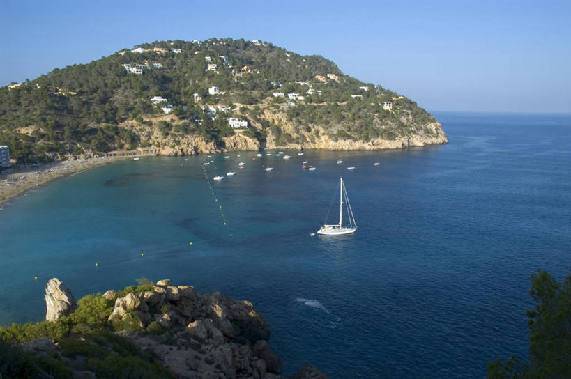 无人,横图,室外,海洋,西班牙,欧洲,海湾,摄影,西欧,地中海文化,南欧,伊比利亚半岛,伊比沙岛,海滩,彩图