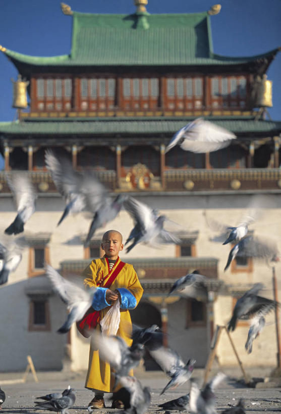 一个人,竖图,蒙古,亚洲,首都,摄影,宗教,佛教,乌兰巴托,彩图