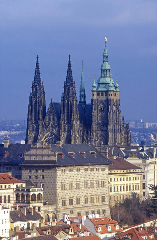 无人,竖图,城市,欧洲,捷克,首都,摄影,东欧,中欧,捷克共和国,布拉格,圣维特大教堂,圣维特主教座堂,赫拉德卡尼城堡,赫拉德卡尼皇宫,彩图,布拉格历史中心