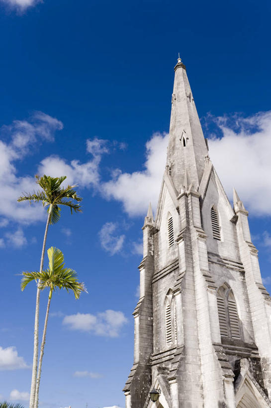 无人,竖图,室外,岛,城镇,尖顶,大西洋,摄影,百慕大,彩图,圣保罗教堂