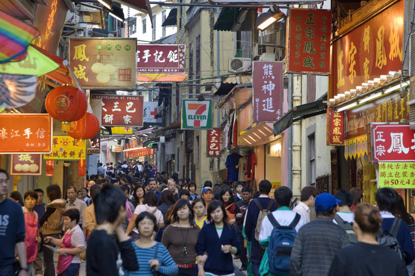 东方人,横图,街道,澳门,亚洲,标志,古城,摄影,群众,市区,东亚,彩图