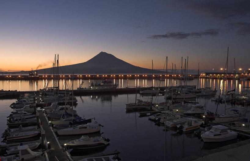 无人,横图,室外,火山,葡萄牙,欧洲,岛,城镇,大西洋,摄影,西欧,亚速群岛,大西洋群岛,法亚尔岛,彩图,海港