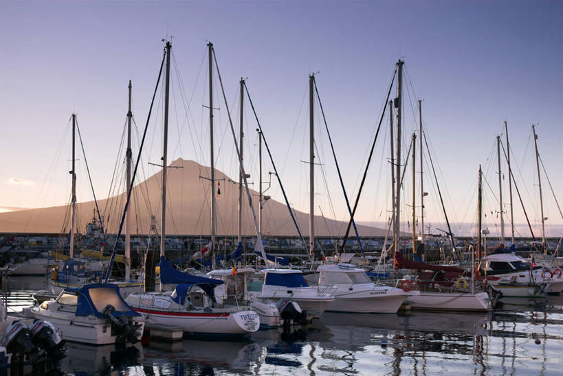 无人,横图,室外,火山,葡萄牙,欧洲,岛,城镇,大西洋,摄影,西欧,亚速群岛,大西洋群岛,法亚尔岛,彩图,海港