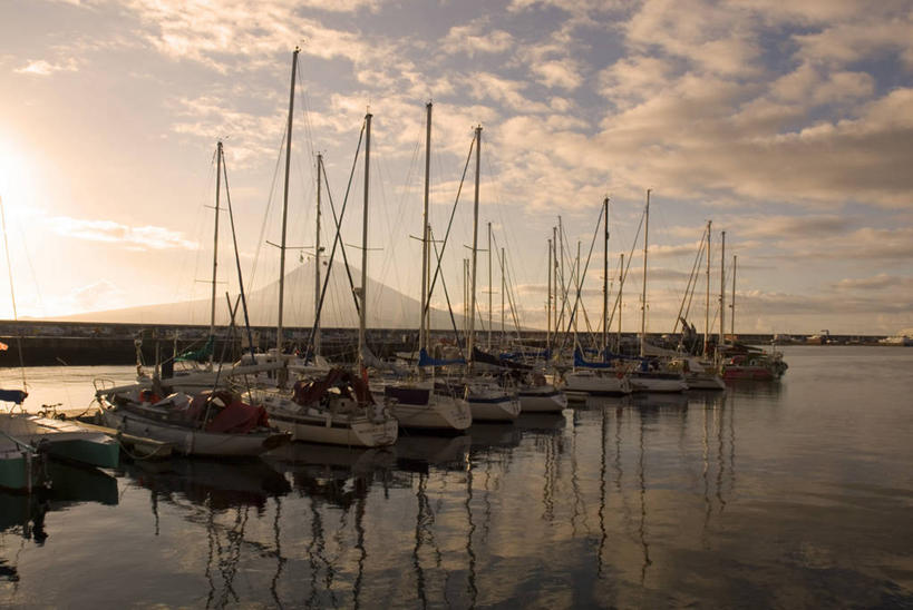 无人,横图,室外,火山,葡萄牙,欧洲,岛,城镇,大西洋,摄影,西欧,亚速群岛,大西洋群岛,法亚尔岛,彩图,海港