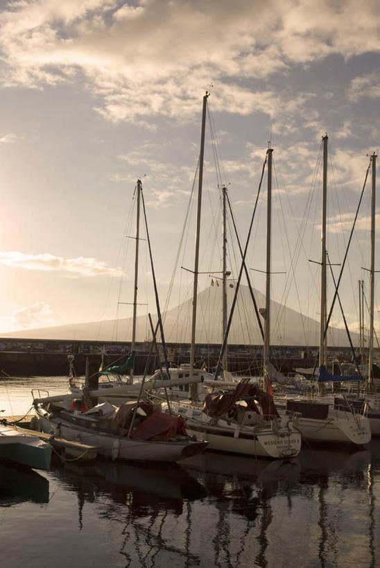 无人,竖图,室外,火山,葡萄牙,欧洲,岛,城镇,大西洋,摄影,西欧,亚速群岛,大西洋群岛,法亚尔岛,彩图,海港