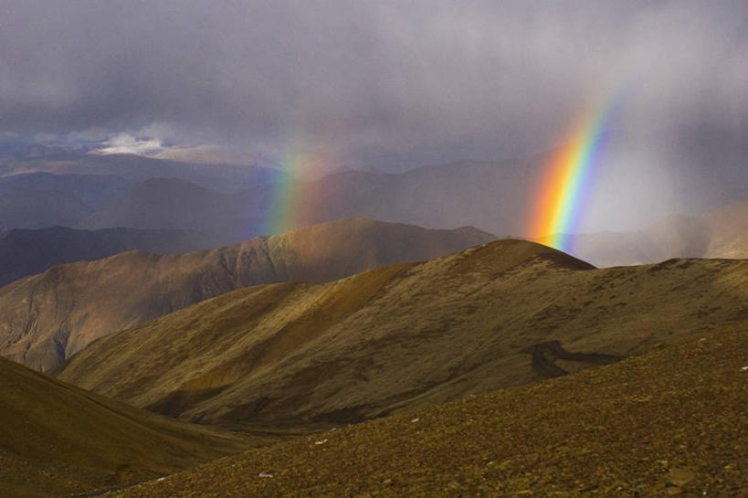 无人,横图,室外,彩虹,山,山脉,中国,亚洲,地形,摄影,西藏自治区,喜马拉雅山脉,彩图