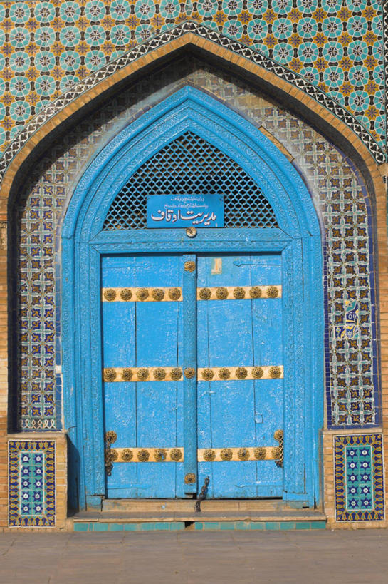 无人,竖图,门,阿富汗,亚洲,门口,蓝色,摄影,宗教,伊斯兰教,中亚,清真寺,马扎里沙里夫,彩图