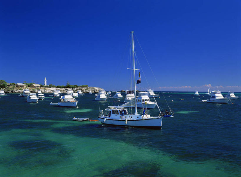 无人,横图,船,澳大利亚,摄影,澳大拉西亚,西澳大利亚,彩图,罗特内斯特岛