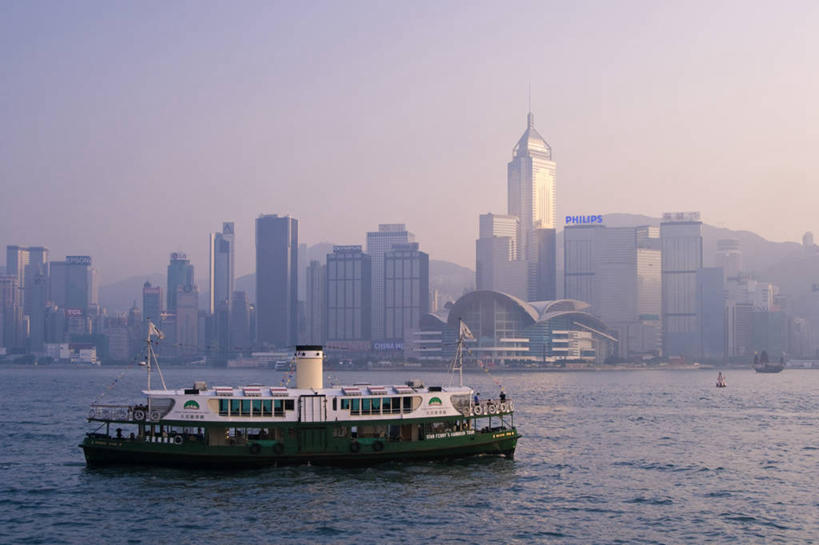无人,横图,室外,天际线,城市,摩天大楼,船,香港,亚洲,现代,维多利亚港,摄影,客船,湾仔,香港岛,彩图,海港,天星小轮