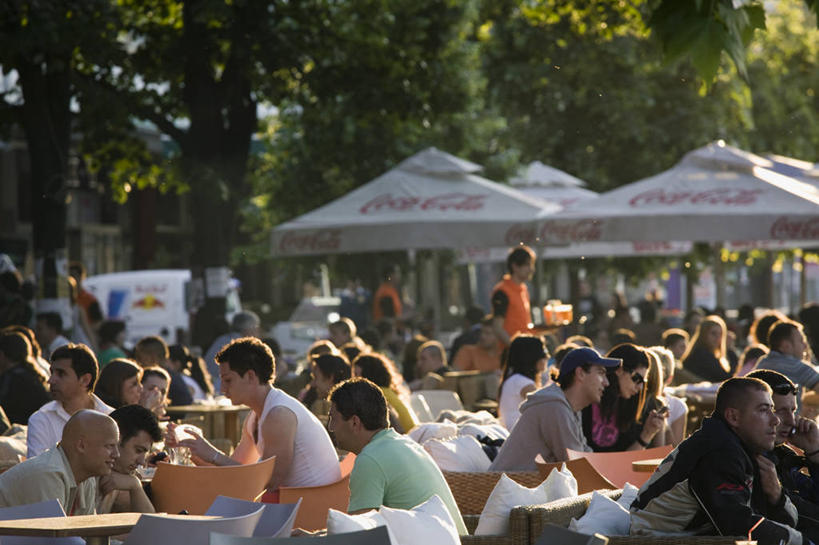 坐,横图,日落,城市,欧洲,喝,首都,摄影,巴尔干,斯科普里,彩图,咖啡馆