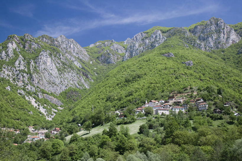 无人,横图,山,欧洲,地形,摄影,山庄,巴尔干,彩图