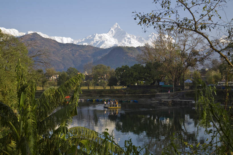 无人,横图,室外,白天,山,山脉,尼泊尔,亚洲,摄影,喜马拉雅山脉,甘达基河,博卡拉,彩图,鱼尾峰