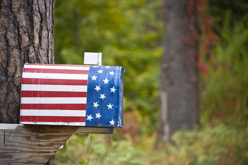 无人,横图,室外,美景,美国,邮件,景观,邮筒,自然,景色,美国国旗,摄影,北美,自然风光,美国人,彩图
