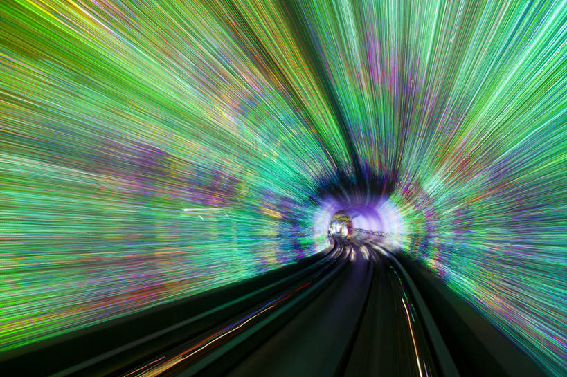 无人,横图,室内,白天,长时间曝光,旅游,城市,上海,亚洲,隧道,光,黄浦江,浦东,绿色,外滩,摄影,地道,彩图,旅行