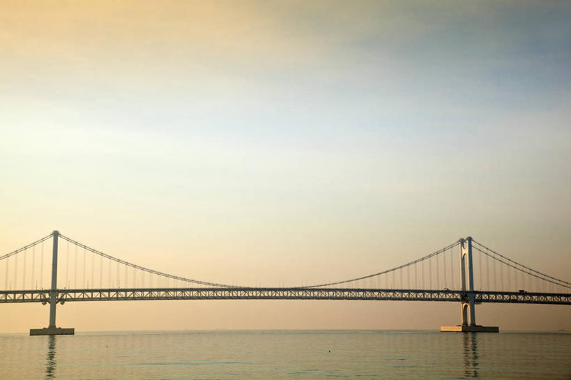 无人,横图,室外,白天,长时间曝光,旅游,城市,釜山,韩国,亚洲,桥,黎明,摄影,早晨,东亚,庆尚南道,朝鲜半岛,彩图,旅行