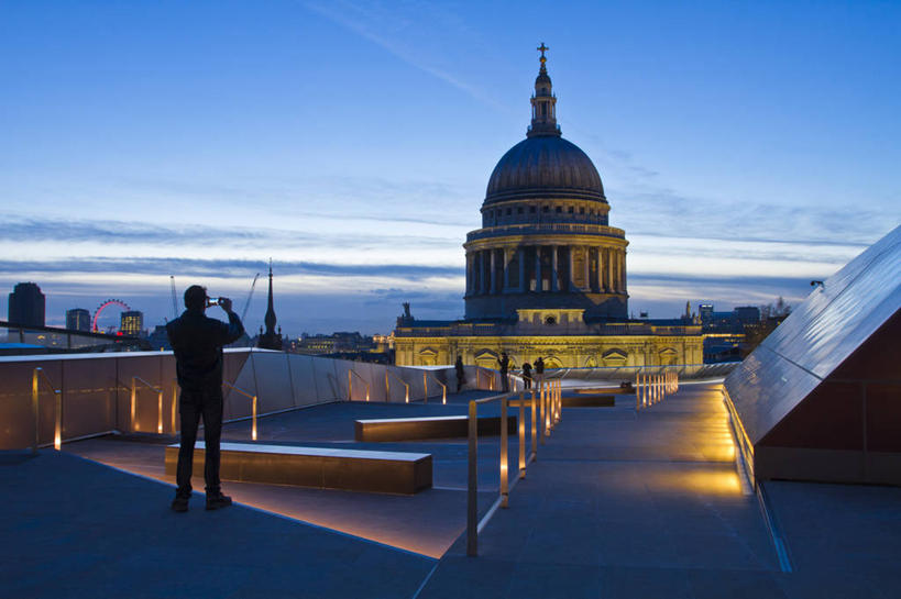 横图,室外,夜晚,旅游,城市,英国,欧洲,首都,圣保罗大教堂,拍照,黄昏,摄影,西欧,北欧,剪影,英国文化,彩图,大教堂