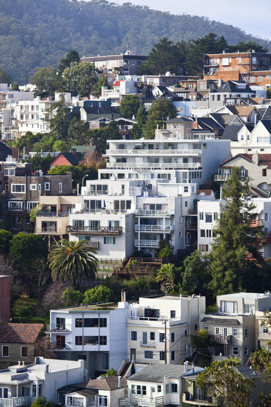 无人,竖图,俯视,室外,白天,旅游,城市,道路,建筑,街道,路,公路,美国,房屋,交通,摄影,太平洋,北美,加利福尼亚,旧金山,美国人,马路,彩图,高角度拍摄,旅行,居住区,北加利福尼亚州