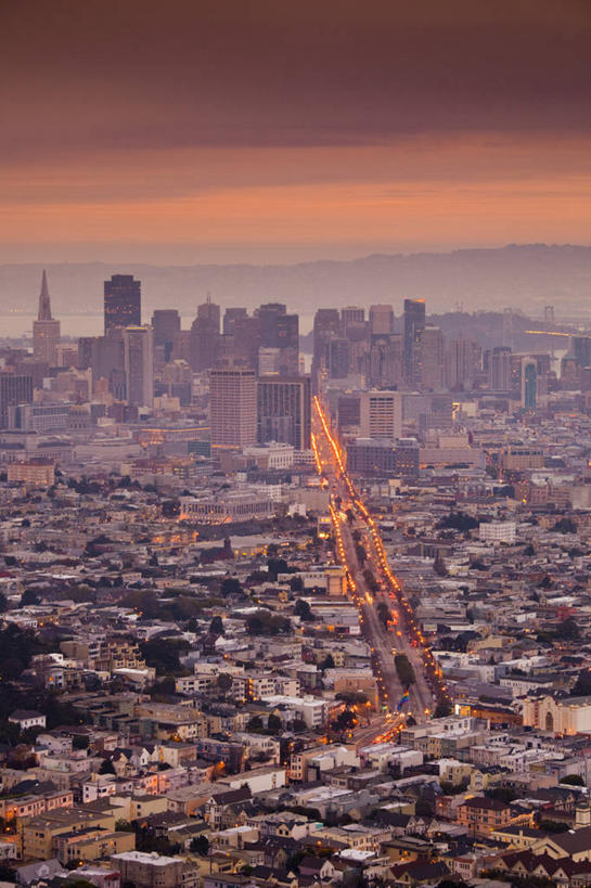 无人,竖图,俯视,室外,长时间曝光,旅游,天际线,城市,美国,黎明,摄影,太平洋,北美,加利福尼亚,市区,旧金山,美国人,彩图,高角度拍摄,旅行,北加利福尼亚州