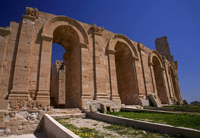 横图,城市,罗马,非洲,利比亚,化石,拱门,围墙,历史,废墟,地标建筑,摄影,考古学,地中海文化,北非,阿拉伯风格,萨布拉塔,彩图,帝国