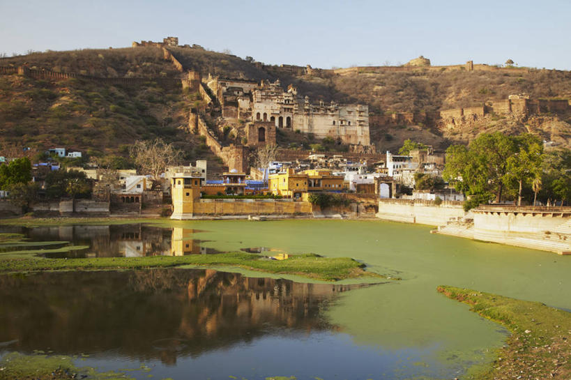 无人,宫殿,横图,室外,白天,湖,水,城市,建筑,印度,亚洲,城堡,池塘,摄影,要塞,拉贾斯坦邦,印度次大陆,彩图,本迪,传统文化