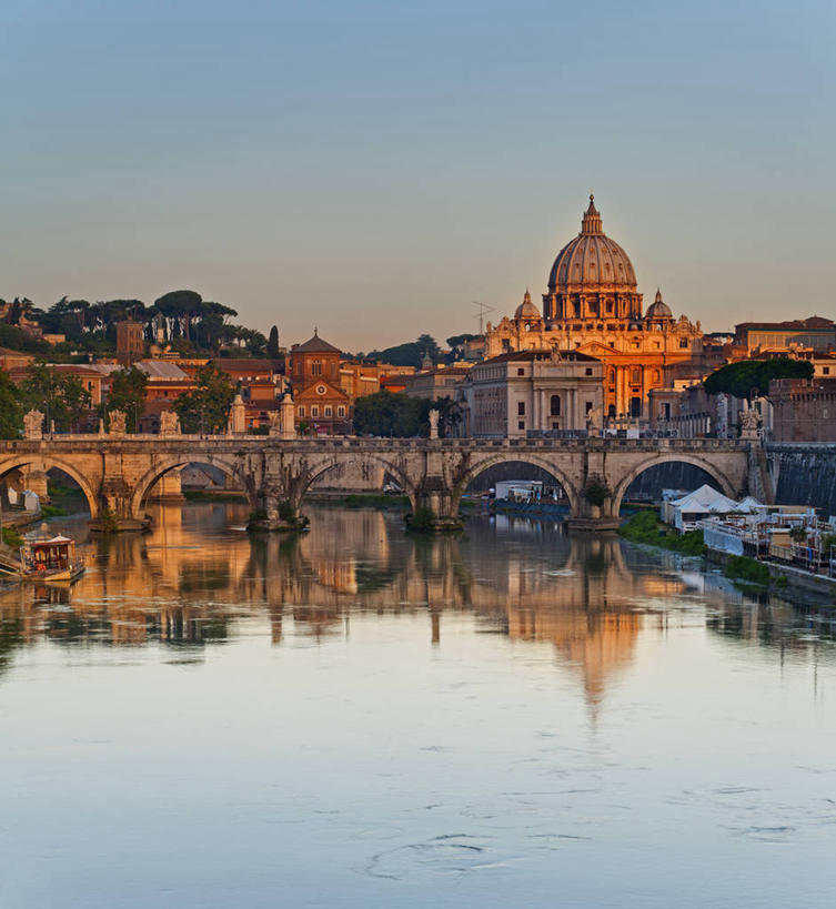 无人,码头,竖图,室外,白天,留白,河流,水,城市,建筑,意大利,欧洲,反射,锥子,桥,首都,古罗马,黄昏,摄影,早晨,圆顶建筑,意大利文化,拉奇奥,台伯河,彩图,圣天使桥