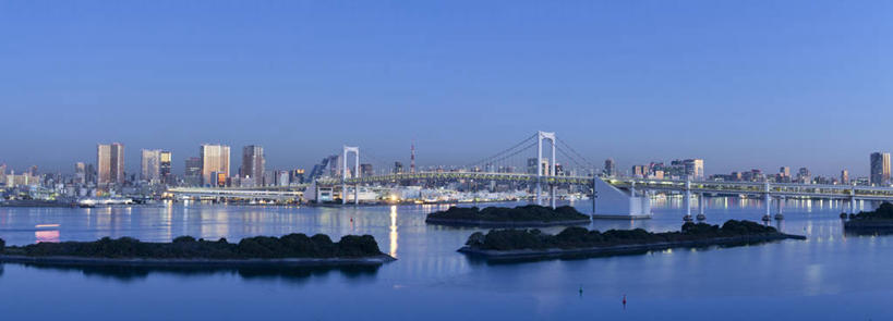 无人,横图,全景,室外,度假,美景,城市风光,城市,东京,日本,岛,景观,桥,海湾,东京湾,首都,娱乐,黄昏,享受,休闲,景色,放松,摄影,照亮,万里无云,彩图,旅行,东京彩虹桥