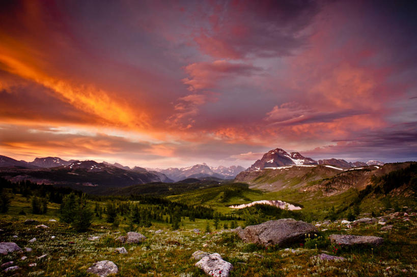 无人,横图,室外,留白,日出,美景,山,雪山,加拿大,地形,景观,云,黎明,山谷,风景,自然,景色,摄影,国家公园,自然风光,班夫国家公园,加拿大落基山脉,亚伯达,彩图,联合国教科文组织,对焦
