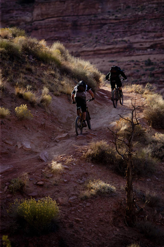 成年人,两个人,竖图,室外,白天,美国,地形,山地车,背面,活力,摄影,活动,户外活动,犹他,沙岩,冒险,男人,彩图,摩押,忍耐力