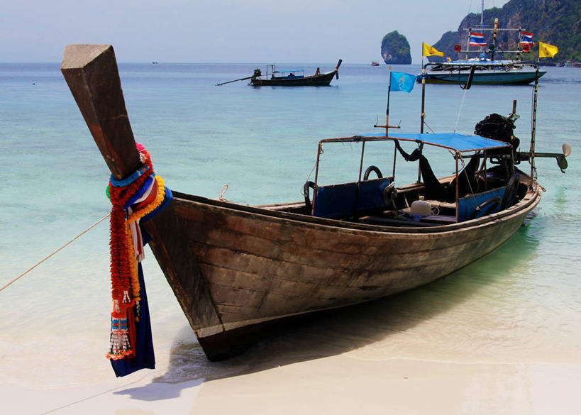 无人,横图,室外,白天,海洋,泰国,停靠,沙子,天空,自然,运输,摄影,停泊,维京船,海滩,彩图
