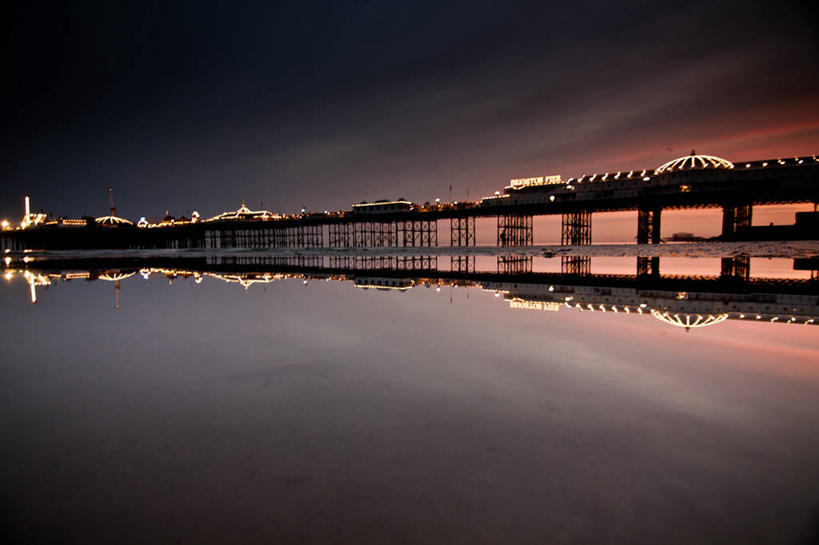 无人,码头,横图,室外,海洋,水,建筑,英国,反射,天空,黄昏,摄影,宁静,照亮,彩图,旅行