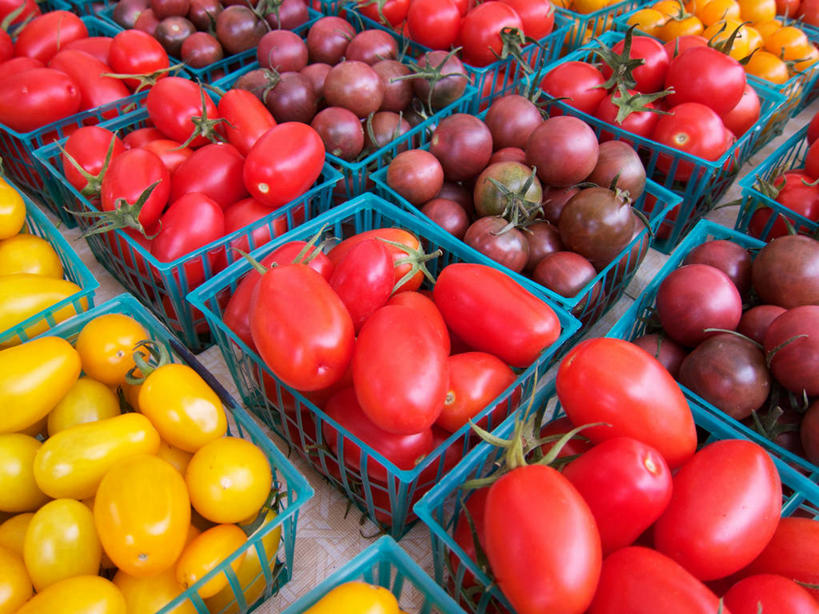 无人,横图,俯视,室外,白天,购物,消费,蔬菜,西红柿,小番茄,美国,许多,丰富,篮子,集市,市场,很多,饮食,零售,金融,摄影,多样,清新,加利福尼亚,选购,贸易,健康食物,圣莫尼卡,小西红柿,樱桃小番茄,珍珠小番茄,樱桃番茄,圣女果,番茄,彩图,高角度拍摄,黄色小番茄