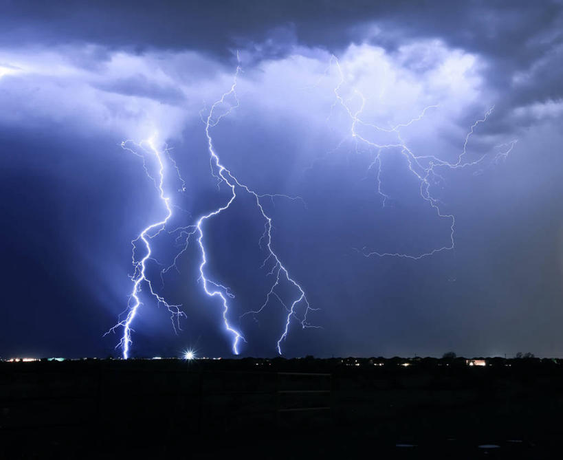 无人,横图,室外,夜晚,闪电,美国,乌云,云,天空,自然,摄影,亚利桑那,雷雨,彩图