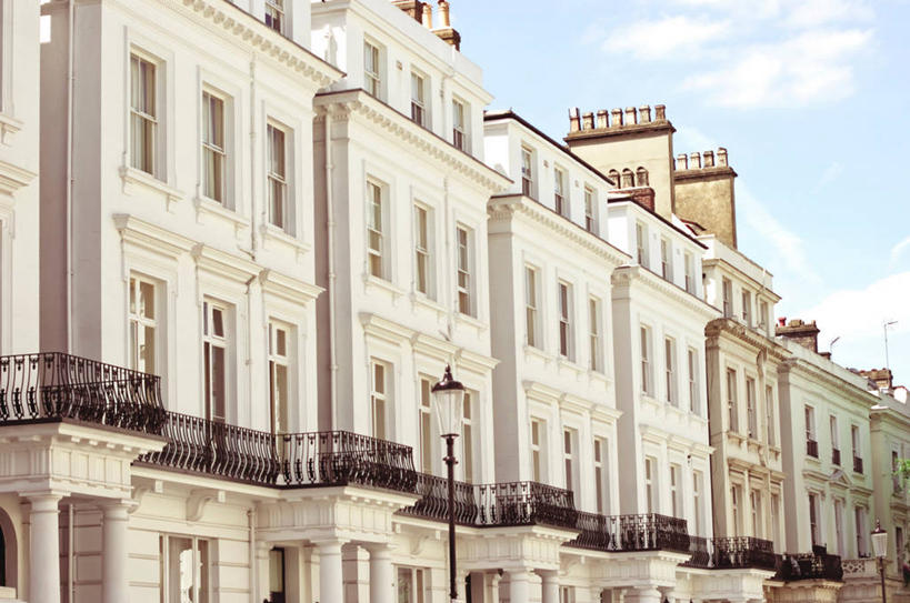 无人,栏杆,横图,室外,白天,窗户,阳台,建筑,路灯,英国,柱子,云,首都,古典,历史,天空,摄影,诺丁山,彩图