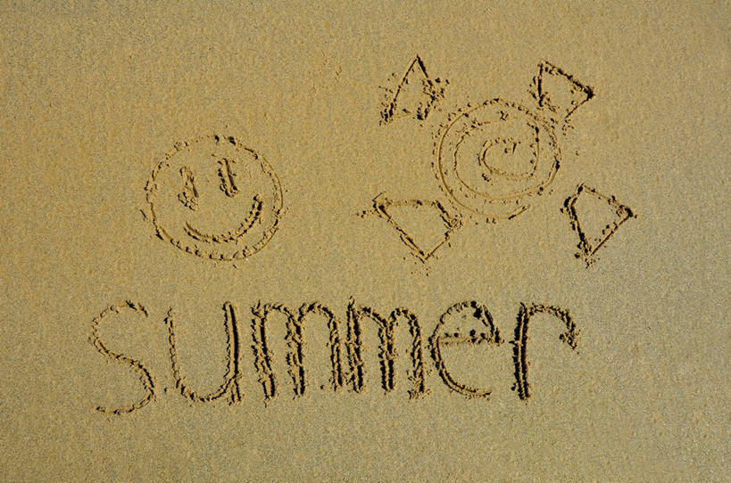 无人,横图,俯视,室外,度假,幸福,日本,沙子,夏天,摄影,英文字母,手写,笑脸,海滩,彩图,高角度拍摄