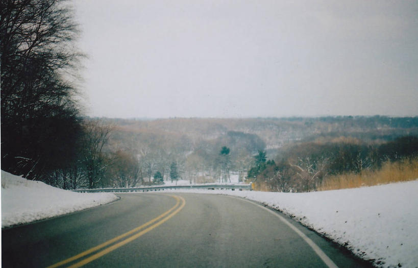 无人,横图,室外,白天,雪,路,美国,弯曲,路标,地平线,冬天,辽阔,地面,树,自然,广阔,寒冷,摄影,蜿蜒,宁静,一望无际,延伸,万里无云,天地相交,无边无际,一马平川,彩图