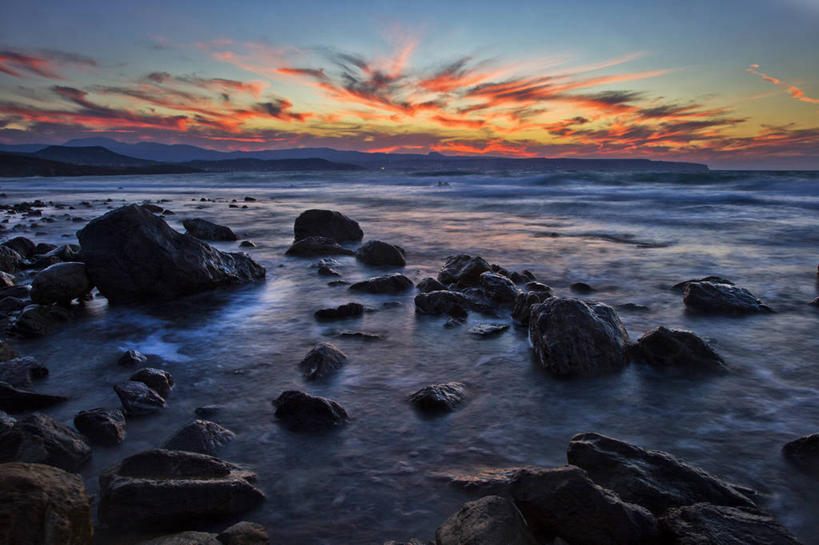 无人,横图,室外,海洋,美景,希腊,景观,云,风景,天空,自然,黄昏,景色,摄影,宁静,爱琴海,自然风光,克里特岛,岩石,彩图