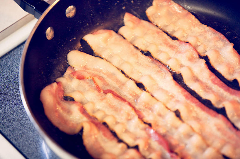 无人,横图,室内,特写,白天,美国,准备,肉,油炸,锅,饮食,摄影,清新,熏猪肉,彩图