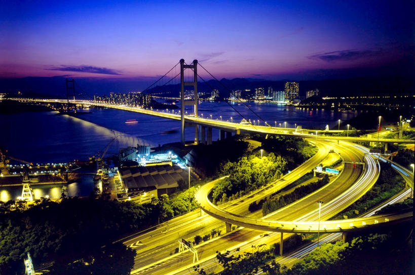 无人,码头,横图,俯视,室外,长时间曝光,度假,美景,城市风光,城市,港口,建筑,摩天大楼,香港,反射,景观,云,桥,联系,娱乐,天空,黄昏,享受,休闲,景色,放松,运输,摄影,照亮,彩图,高角度拍摄,旅行,摆渡口,埠头,渡口,渡头,港湾,海港,货运码头,口岸,商港,青马大桥,马湾海峡