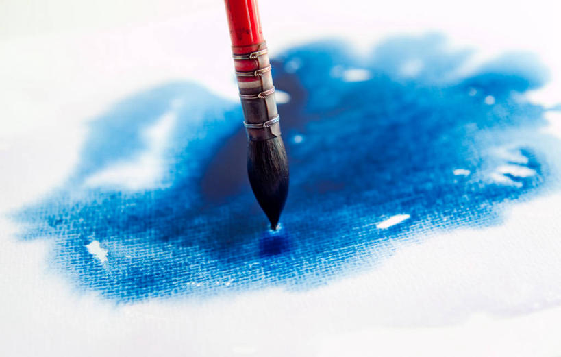 无人,横图,室内,绘画,德国,湿,艺术,纸,首都,柏林,一个,蓝色,白色,画笔,摄影,单个,颜料,美术,创造力,美术工艺,彩图,白皮书