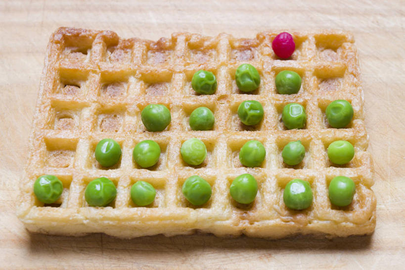 无人,横图,一排,许多,整齐,豌豆,很多,排列,华夫饼干,摄影,队列,式样,想法,彩图,影棚拍摄