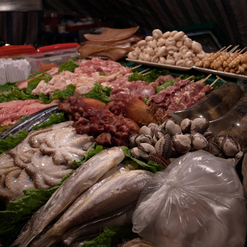 无人,方图,室内,白天,章鱼,韩国,生食,日本料理,食品,货摊,鱼类,摄影,清新,海产,彩图