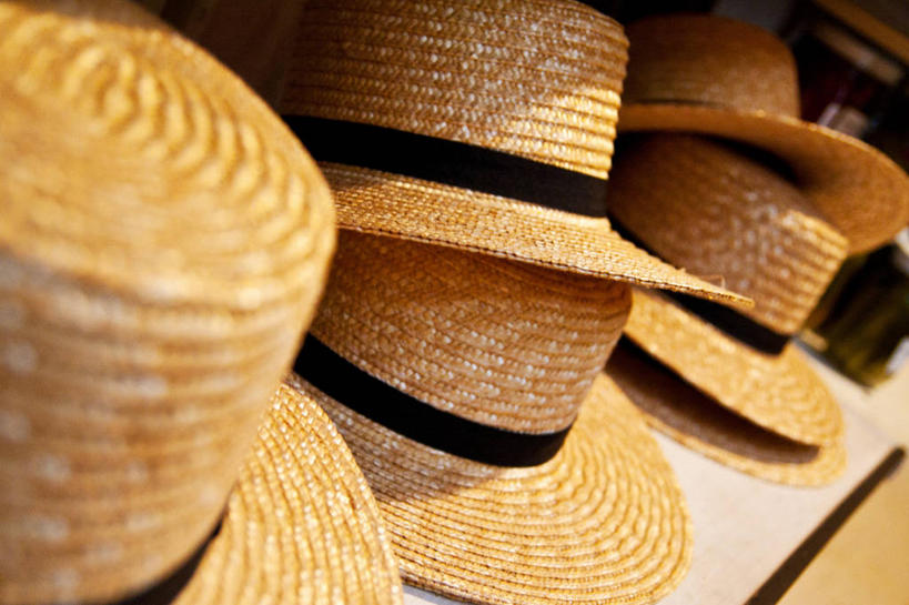 无人,横图,室外,特写,帽子,美国,草帽,货摊,零售,摄影,选择,宾夕法尼亚,彩图,传统文化