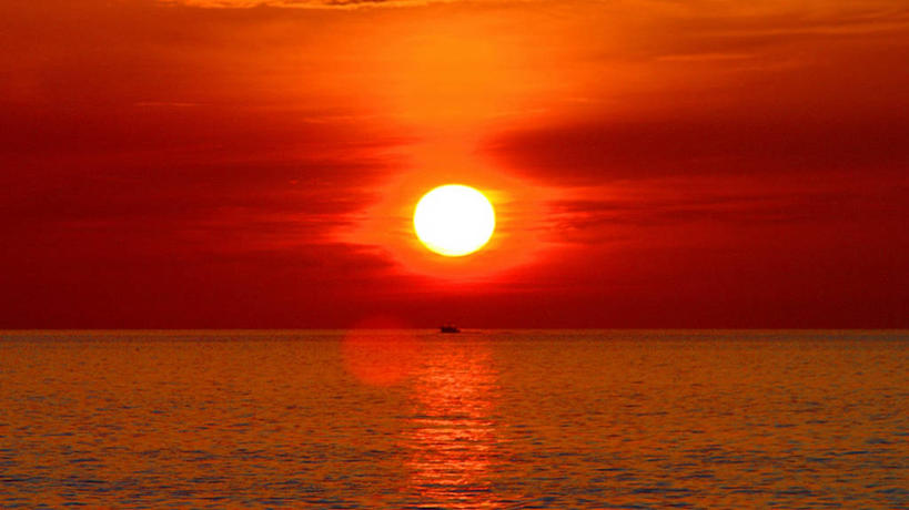 无人,横图,室外,海洋,美景,日落,太阳,船,日本,亚洲,景观,水平线,风景,自然,橙色,景色,摄影,宁静,自然风光,剪影,东亚,本州,本州岛,日本国,中部地方,新潟,新潟县,长冈,彩图