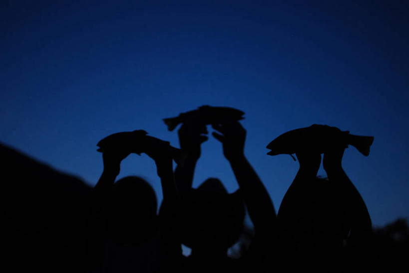 儿童,成年人,脸,头,脸颊,三个人,举,横图,室外,特写,骄傲,成功,美国,拿着,鱼类,刺激,肩膀,天空,摄影,剪影,男孩,男人,头部,脸部,脸蛋,面部,海产,彩图