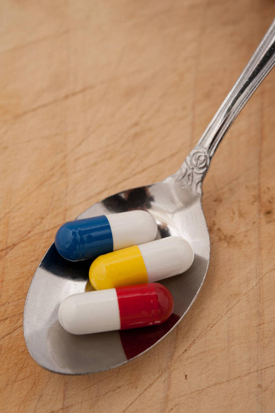 无人,竖图,室内,特写,药,胶囊,汤匙,四个,摄影,多样,解决,彩图