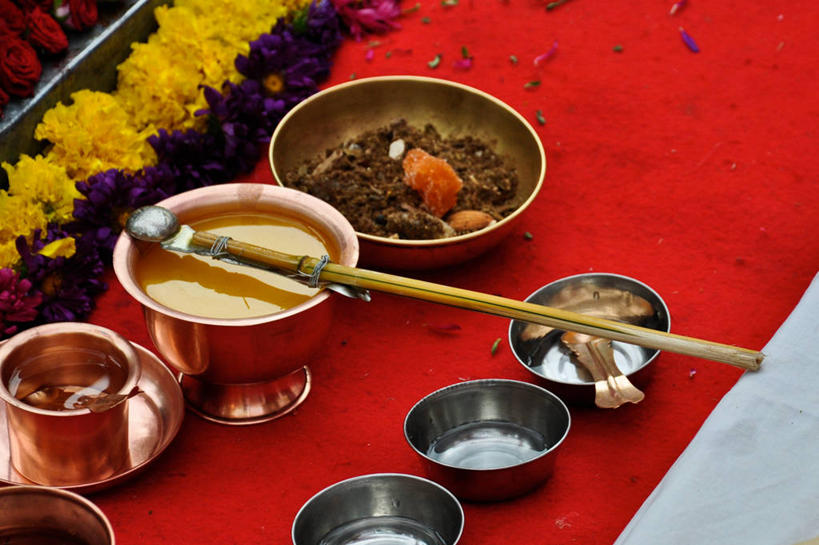 无人,横图,俯视,室内,婚礼,印度,准备,庆祝,花,红色,摄影,印度文化,卡纳塔克邦,印度教,彩图,高角度拍摄