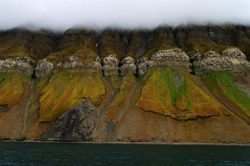 无人,横图,室外,白天,山,水,雾,苔藓,自然,摄影,宁静,斯瓦尔巴德群岛,彩图